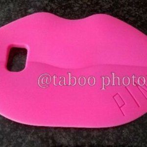 Victoria's Secret Galaxy Edge S7 Phone Case 3-D Hot Pink Lips Cover Skin Soft Ru